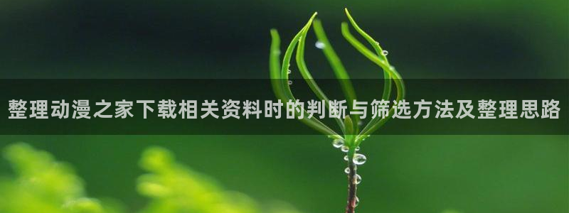 蛙韩漫：整理动漫之家下载相关资料时的判断与筛选方法及整理思路